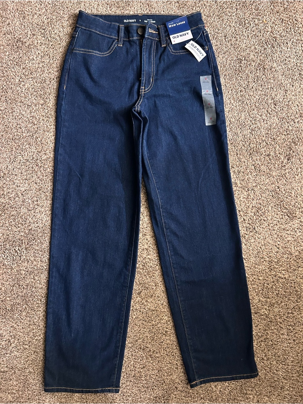 Old Navy Navy Blue High-Rise Wow Loose Jeans